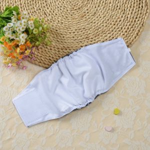 Пояс для собак великих порід XL 60-66 см (для кобелів, сірий з лапками)